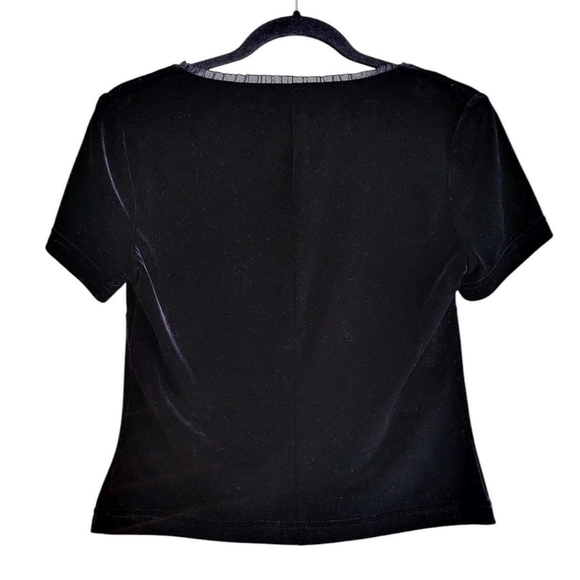 Vintage Black Velvet Square Neck Top - Picture 2 of 4